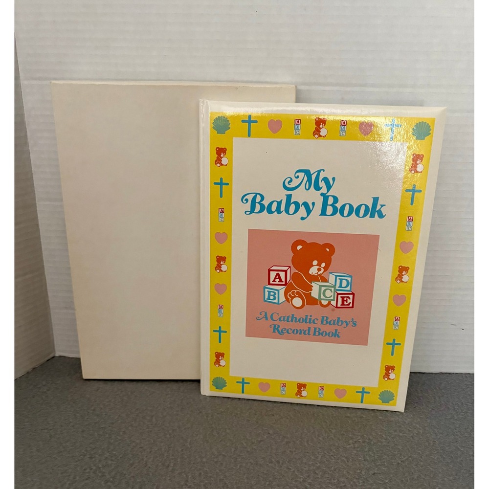 NOS Catholic Baby Record Book Vintage 1986 Designer Sheilah Beckett Regina Press